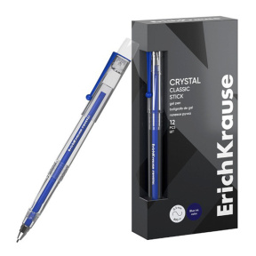 Pix cu gel ErichKrause 0,5 mm Crystal Stick Classic gel, albastru