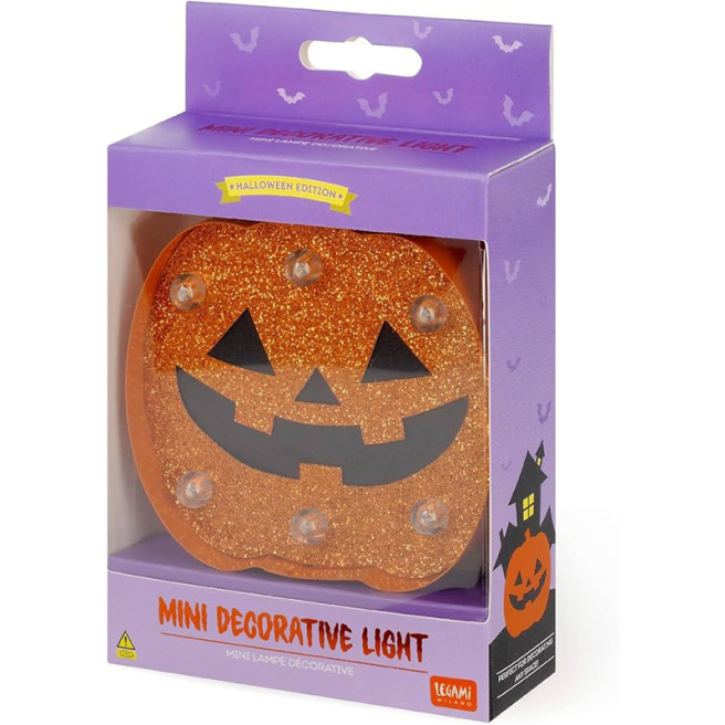 Figură volumetrică cu LED Legami Cap de dovleac, 10,5 x 3,6 x 10,5 cm - HALLOWEEN