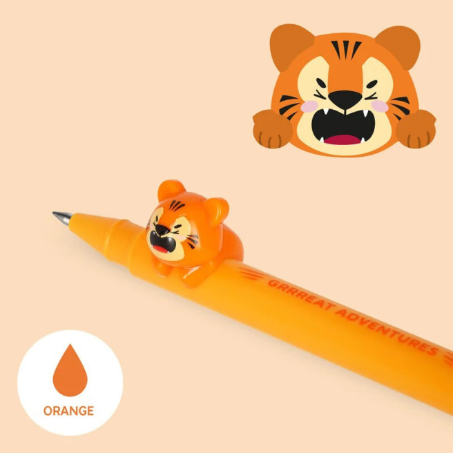 Ручка гелевая Legami "TIGER" оранжевая, 0,5 мм