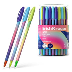 Ручка ErichKrause 0,7 мм Neo Cool Ray Stick, синяя