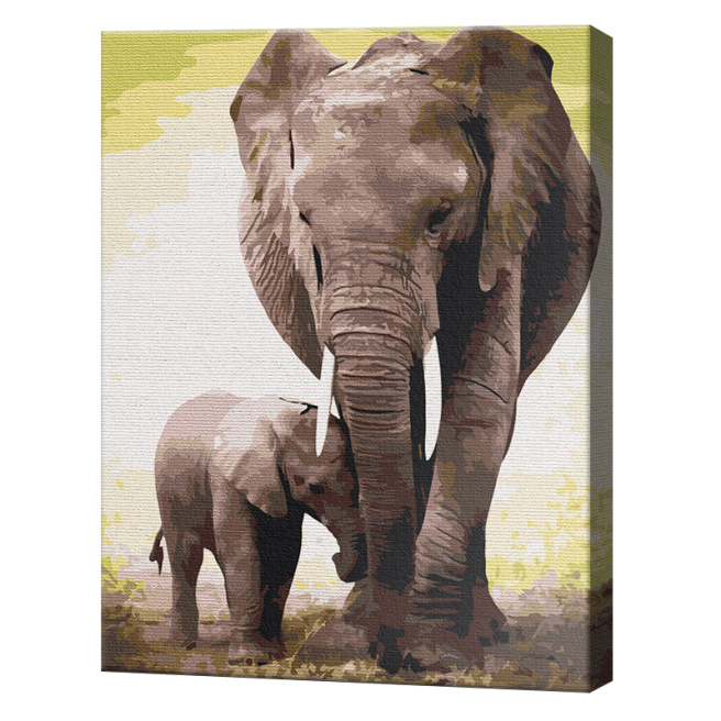 Micul elefant, 30x40 cm, pictură pe numere