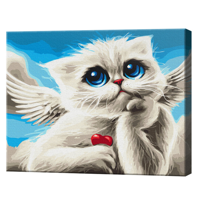 Motan-cupidon, 40x50 cm, pictură pe numere