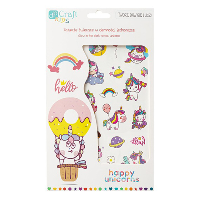 Set tatuaje Luminiscente Unicorni