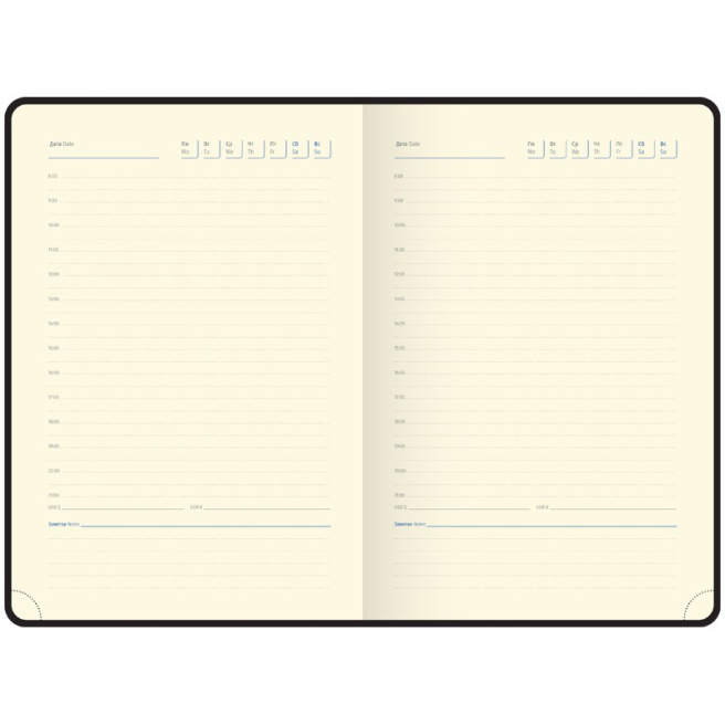 Agendă nedatată, A5, 136 foi Berlingo PU "DoubleWhite", margine argintie, cu elastic, albă