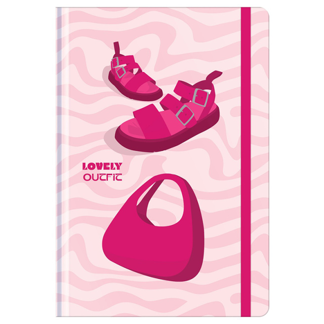 Agendă nedatată A5, 128 foi BG "Lovely outfit", cu elastic