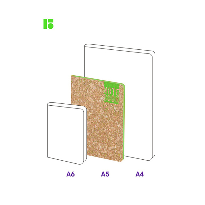 Carnet notițe A5 80 foi Berlingo PU "Green Series", margine verde, bej