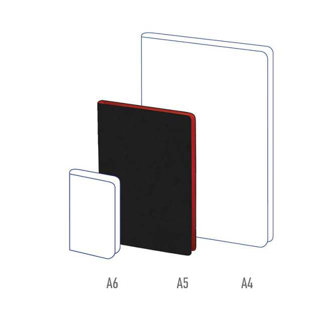 Carnet notițe A5 80 foi Berlingo PU "Fuze", margine colorată, negru