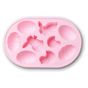Paște, Formă din silicon Iepurași, Ouă, Pui 22.9*15*2.3 cm