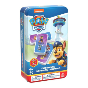 Joc de societate Dominoes Paw Patrol în cutie metalică