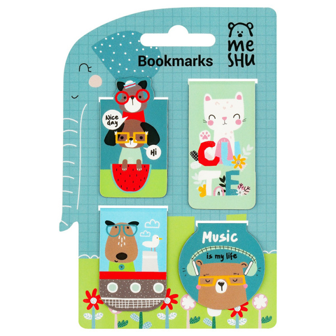 Набор закладок магнитных для книг, 4 штуки, MESHU "Best friends"