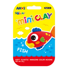Set plastilină AMOS I-Clay Fish (4 cul.x7,5 gr.)