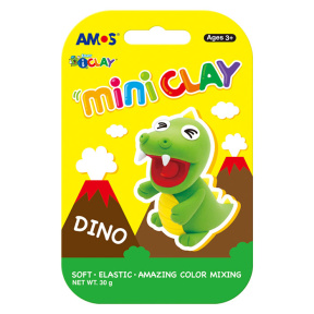 Set plastilină AMOS I-Clay Dino (4 cul.x7,5 gr.)
