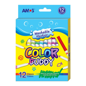 Set de carioci AMOS Color Buddy, 12 culori