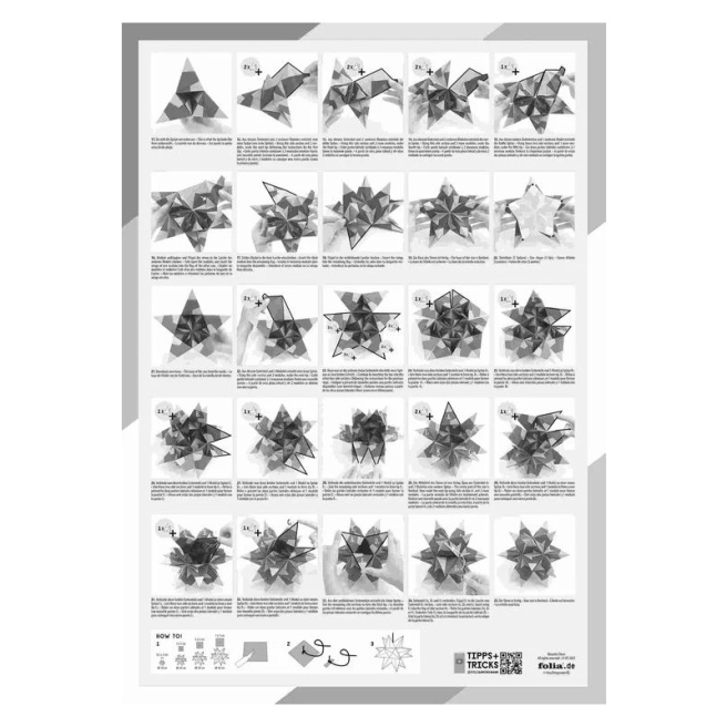 Folia CHRISTMAS Набор для создания звезды "Bascetta Stern", белый, 32 листа, 15 x 15 см, 115 г/м²
