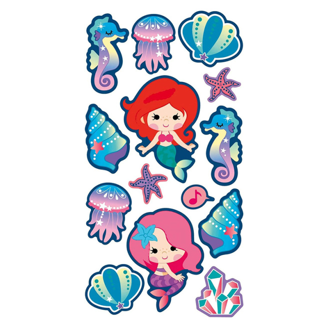 Autocolante cu efect de paiete "Mermaid", 14 bucăți, 9,5 x 17,5 cm