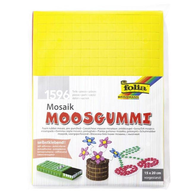 Набор для мозаики из фоамирана, самоклеящийся, 1596 элементов, 6 цветов Basic
