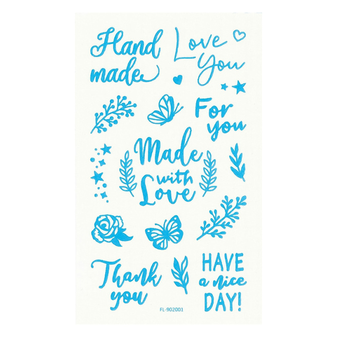 Set de autocolante transferabile cu folie, 16 bucăți, 21,5 x 9,6 cm, "LETTERING"