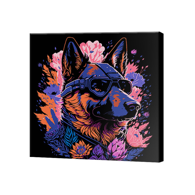 Gardianul devotat, 30x30 cm Black Eco, pictură pe numere