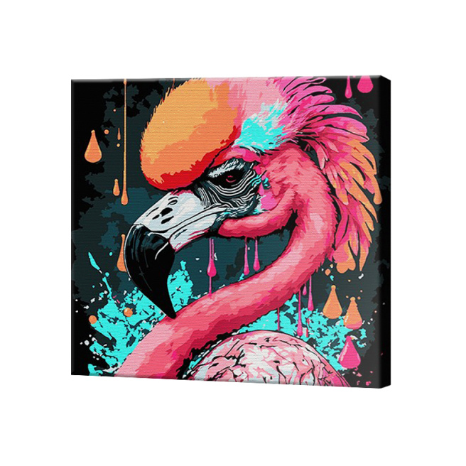 Flamingo magic, 30x40 cm Black Eco, pictură pe numere
