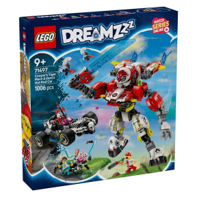 Constructor LEGO Dreamzzz Robotul Tiger al lui Cooper și mașina Hot Rod a lui Zero