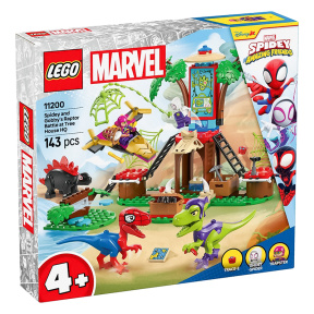 Constructor LEGO Marvel Raptor Battle Spidey și Gobbi la sediul Treehouse