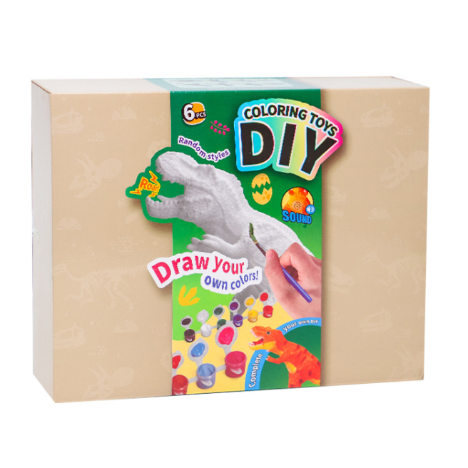 Set pentru pictură dinozaur, 1 figurină, culori, pensulă, 25 cm