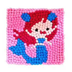 Русалка, 20x20 см, картина с помпонами