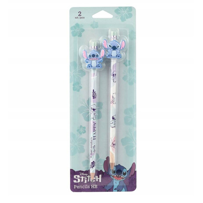 Creion Disney Fashion Stitch_2 HB, cu radieră, în blister (2 bucăți)