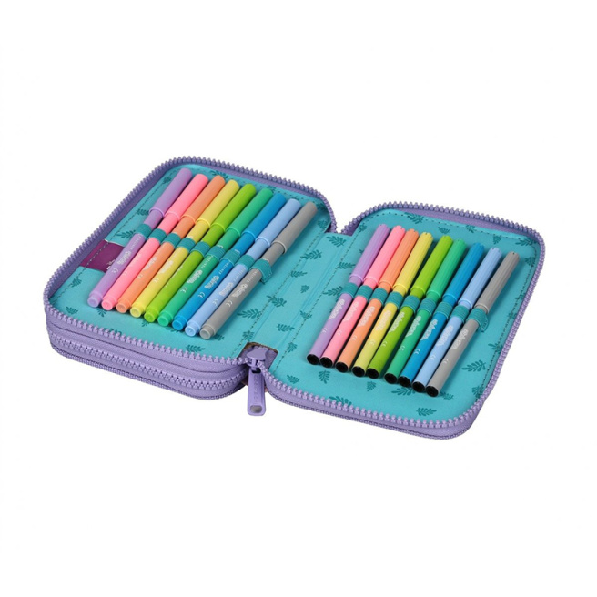 Пенал школьный Disney Fashion Stitch, с 2-я отделениями, наполненный