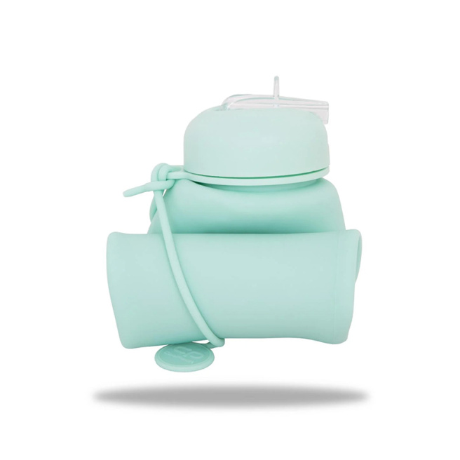 Бутылка для воды силиконовая CoolPack Pump, 600 мл, ментоловая