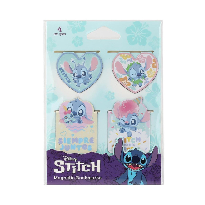 Semne de carte magnetice, 4 buc, Disney - Stitch, model 4