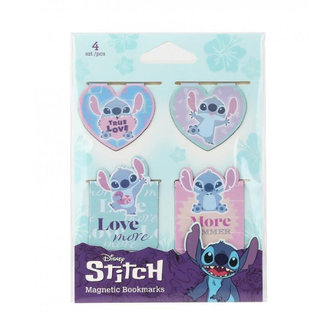 Semne de carte magnetice, 4 buc, Disney - Stitch, model 2