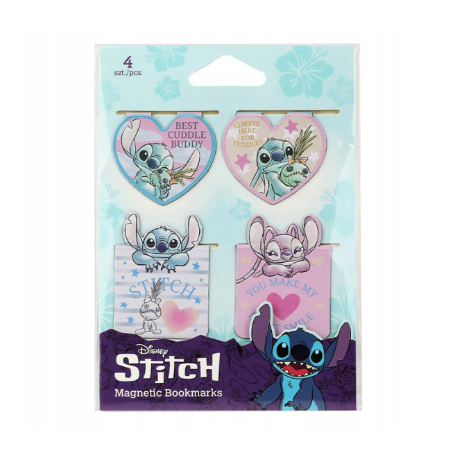 Набор магнитных закладок для книг, 4 шт, Disney - Stitch, модель 1