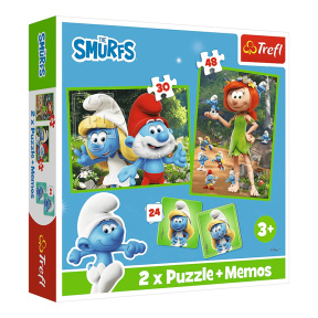Puzzle - "2in1+memos" - Smurfs have fun / The Smurfs