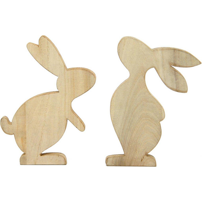 Decorațiune Paște, Iepuraș din lemn, 12 cm