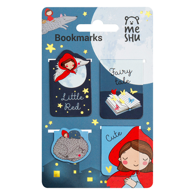 Набор закладок магнитных для книг, 4 шт., MESHU "Little red"