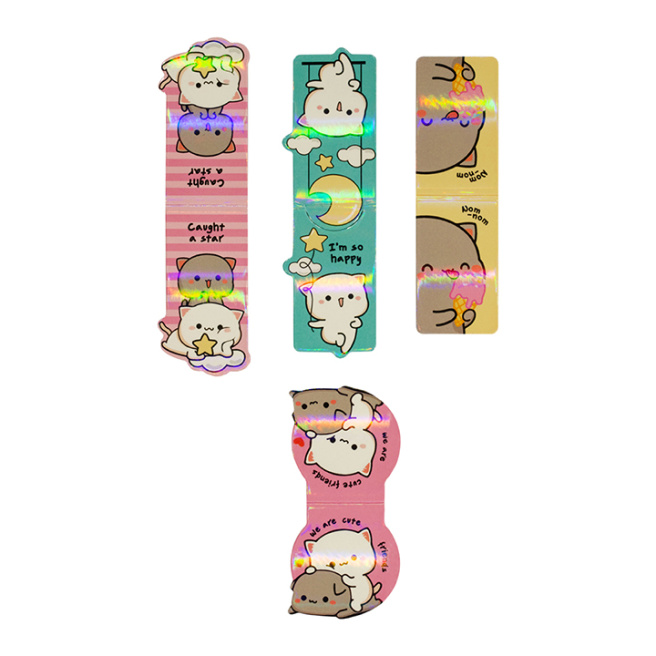 Semne de carte magnetice, 4 buc., MESHU "Cute kittens"