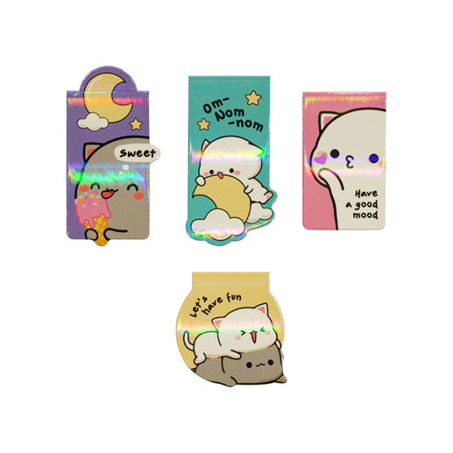 Semne de carte magnetice, 4 buc., MESHU "Cute kittens"
