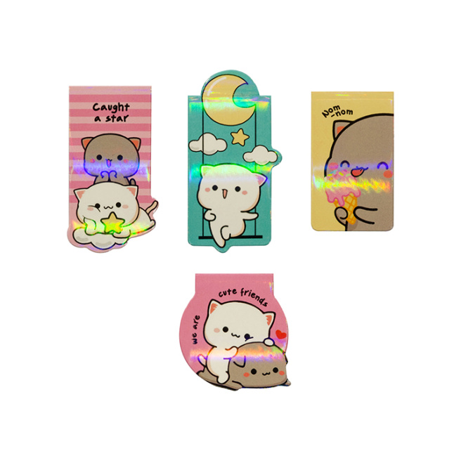 Semne de carte magnetice, 4 buc., MESHU "Cute kittens"