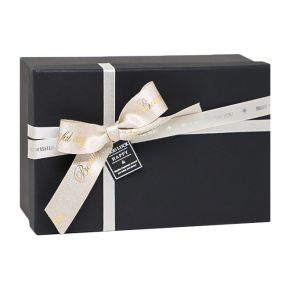 Cutie cadou cu fundiță, neagră, 21х14х8 cm