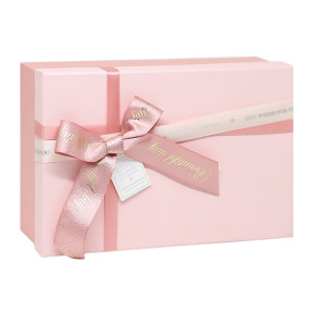 Коробка подарочная с бантиком, розовая, 21х14х8.5 см
