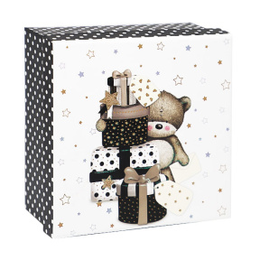 Коробка подарочная "Teddy", черная, 18х18х8.5 см