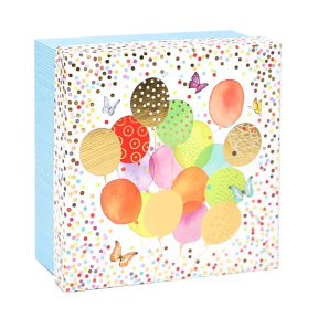 Коробка подарочная "Воздушные шары", голубая, 18х18х8.5 см