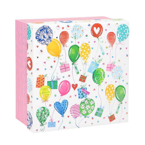 Коробка подарочная "Воздушные шары", розовая, 20х20х9.5 см