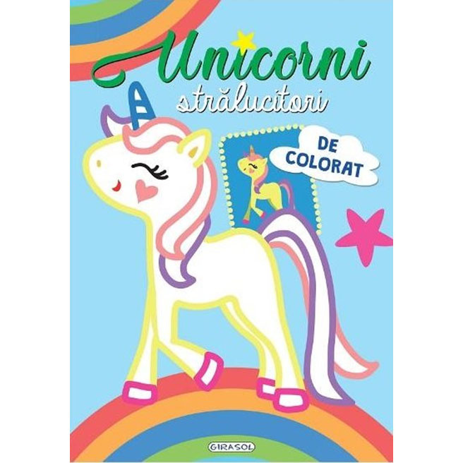 Unicorni strălucitori de colorat (bleu)