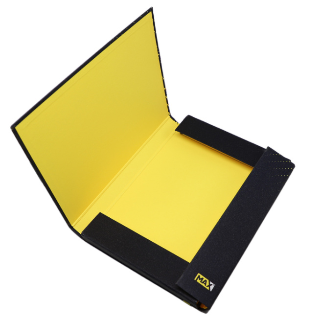 Mapă cu elastic A4 Optimum 3D MAX, din carton, albastru-galben