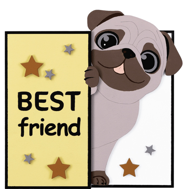Set, pictură 3D, „Best Friend”, carton grunduit, 19x19 cm, ROSA TALENT