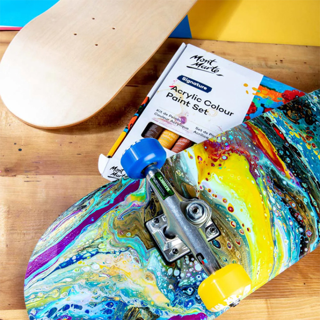 M.M. Placa de skateboard nefinisata Signature, 80 x 20 cm