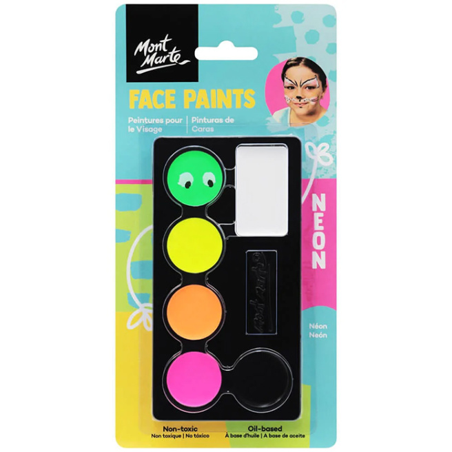 Set vopsele pentru față, 6 culori, neon