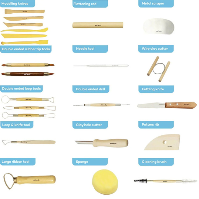Set de unelte pentru lut Signature, 23 piese